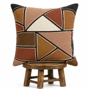 Brown Mudcloth Pillow Cover: Double Sided African Bogolan Fani Fabric