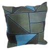 Green Blue Mudcloth Pillow Cover: Double Sided African Bogolan Fani Fabric