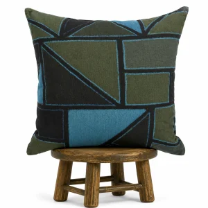 Green Blue Mudcloth Pillow Cover: Double Sided African Bogolan Fani Fabric