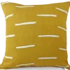 Yellow Mudcloth Pillow Cover: Handmade African Bogolan Sofa Cushion