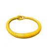 Handcrafted Yellow African Leather Bracelet – Tribal Boho Statement Jewelry
