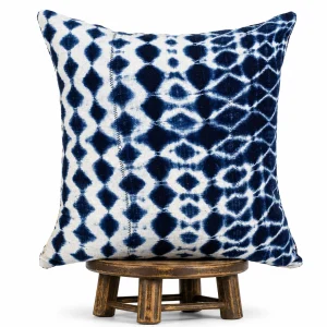 African Indigo Pillow Cover: Handmade Mudcloth Cushion, Boho Decor