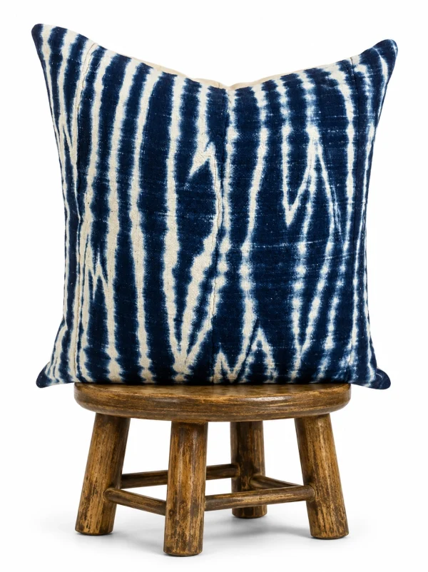 African Indigo Pillow Cover: Blue Mudcloth, Boho Decor
