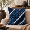 Handmade African Indigo Pillow Cover: Blue Mudcloth, Boho Decor