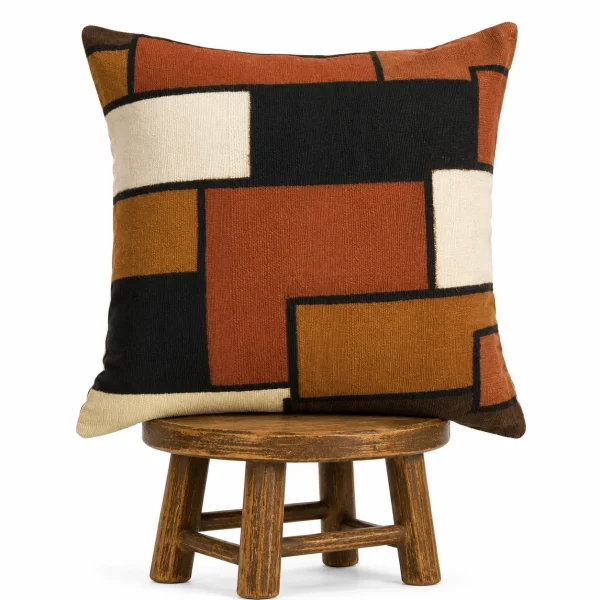 Brown Multicolor Mudcloth Pillow Cover: Double Sided African Bogolan Fani Fabric