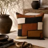Brown Multicolor Mudcloth Pillow Cover: Double Sided African Bogolan Fani Fabric