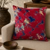 African Batick Red Pillow Cover: Handmade Cushion, Boho Decor