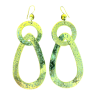 Handcrafted Interlocking Circle Teardrop Brass Earrings – Hammered Chain Link Statement Dangles