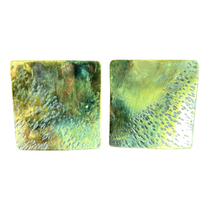 Handcrafted Oversized Square Brass Earrings – Hammered Geometric Statement Studs