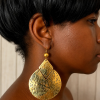 Handcrafted Layered Teardrop Brass Earrings – Hammered Geometric Statement Dangles