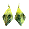 Handcrafted 3-Tier Layered Diamond Hammered Brass Earrings – Multi-Layer Rhombus Statement Dangles
