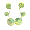 Handcrafted Multi-Disc Stem Hammered Brass Earrings – Architectural Musical Note Linear Drop Earrings