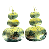 Handcrafted 3-Tier Hammered Brass Oval Dangle Earrings – Graduated Statement Earrings