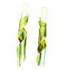 Handcrafted Twisted Ribbon Spiral Brass Earrings – Sculptural Hammered Helix Dangles