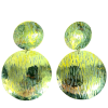 Handcrafted Double Disc Hammered Brass Earrings – Two-Tier Geometric Circle Drop Earrings