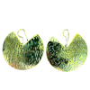 Handcrafted Hammered Brass Fortune Disc Earrings – Open Curved Circle Dangles