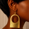Handcrafted Architectural Arch Cutout Earrings – Hammered Brass Geometric Drop Earrings