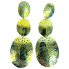 Handcrafted 3-Tier Vertical Oval Hammered Brass Earrings – Graduated Cascading Drop Earrings
