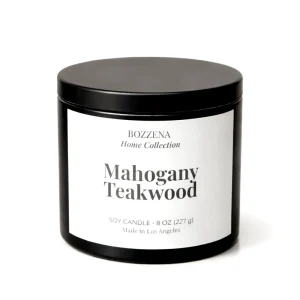 Mahogany Teakwood Scented Candle – 8 Oz Long-Lasting Home Fragrance