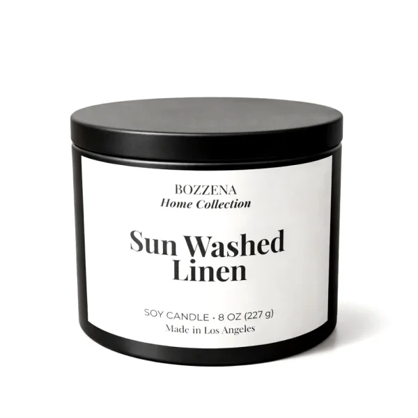 Sun Washed Linen Scented Candle – 8 Oz Home Fragrance